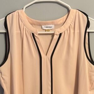 Calvin Klein Blush Sleeveless Blouse - Size Small